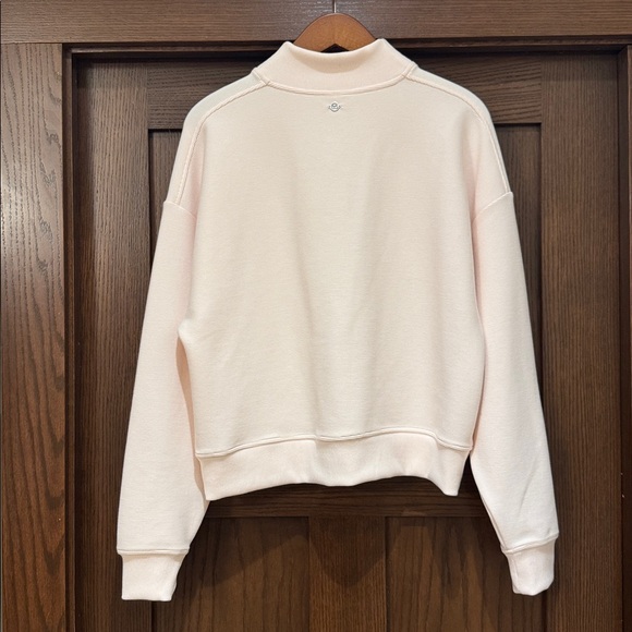 NWT CALIA Wedge Funnel Pullover Sweatshort in Faded Pink—Size Small - Picture 3 of 5